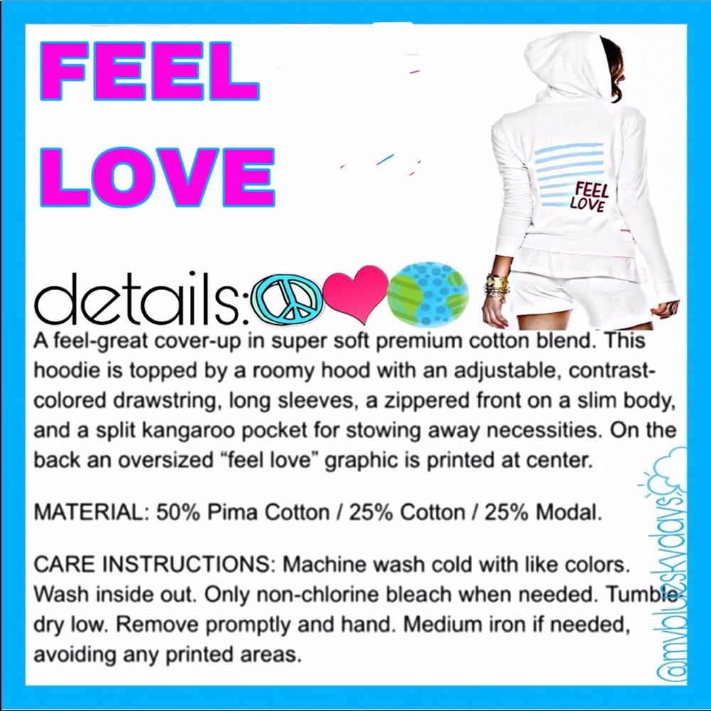 ✌🏽️❤️🌎"Feel Love Hoodie"🌍❤️✌🏽️⚡️Flash Sale⚡️ - Picture 3 of 3
